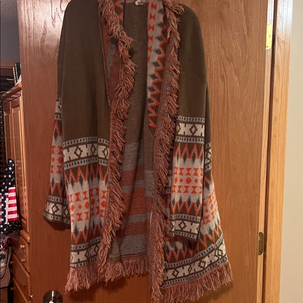 Vanilla Bay Orange and Cream Knit Cardigan